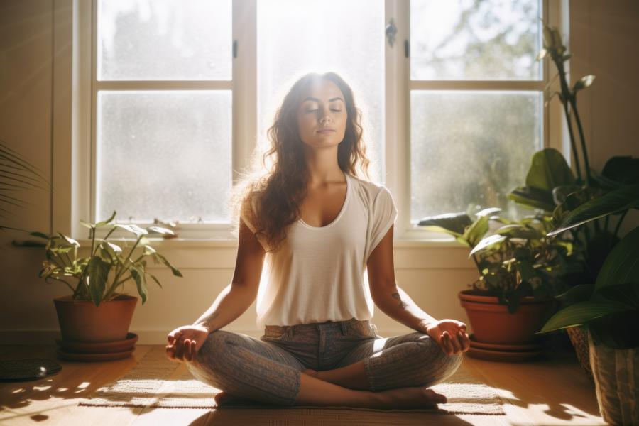 Yoga-Figur Der Lotus-Sitz