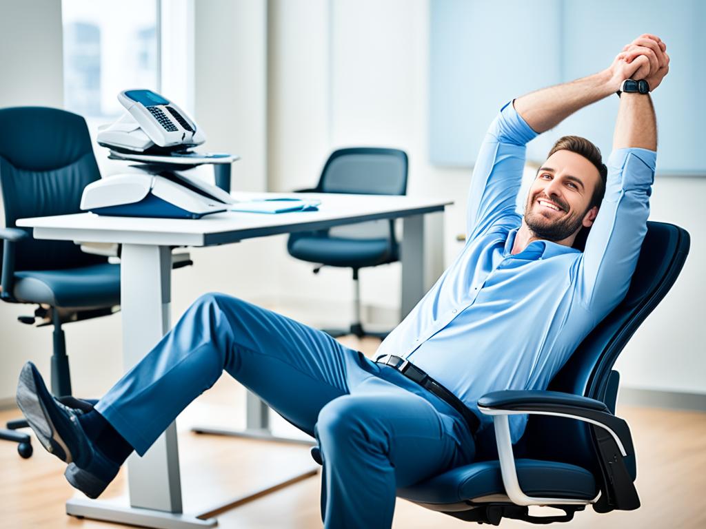 Yoga im Büro Stuhl Anpassungen