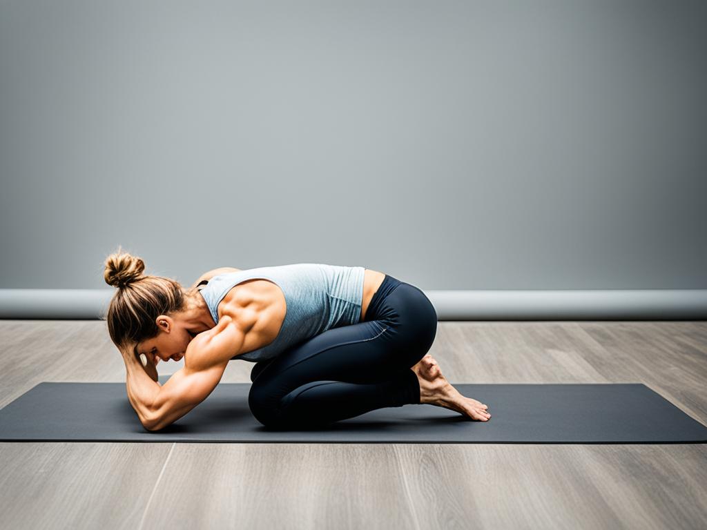 Krähe im Unterarmstand Yoga